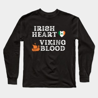 Irish Heart Viking Blood. Ideas for gifts for historical enthusiasts. Gifts are available on t-shirts, stickers, mugs, and phone cases, among other things. Long Sleeve T-Shirt